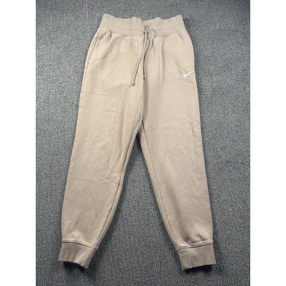 Nike Womens M Sportswear Phoenix Fleece High Waisted Oversized Sweatpants Tan